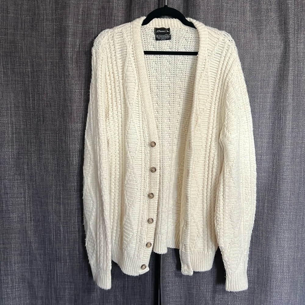Vintage JCPenney acrylic cardigan grandpa core size large